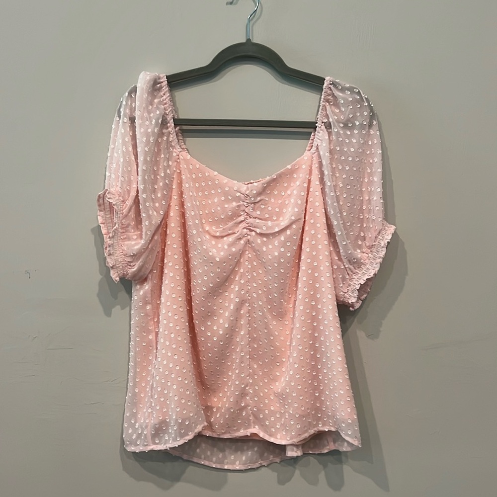 Banana Republic Pink puff sleeve blouse